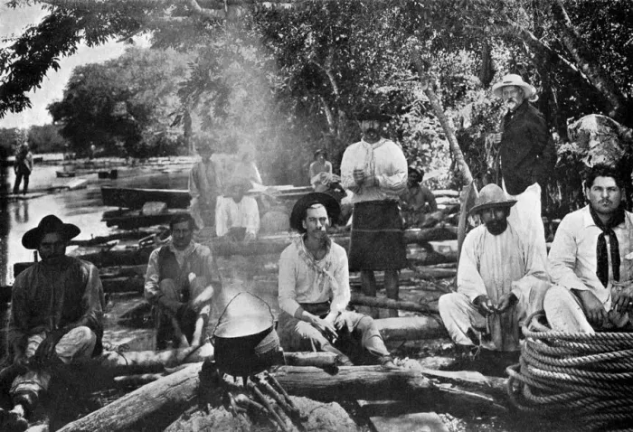 Framed Print : Cooking on a raft, Paraguay, 1911 Framed Print : Cooking on a raft, Paraguay, 1911