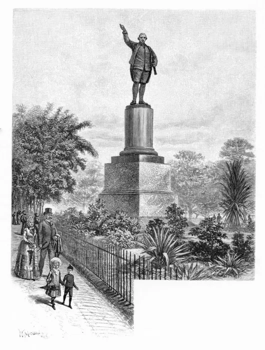 Framed Print : Cooks monument, Hyde Park, Sydney, Australia, 1886. Artist: W Macleod Framed Print : Cooks monument, Hyde Park, Sydney, Australia, 1886. Artist: W Macleod