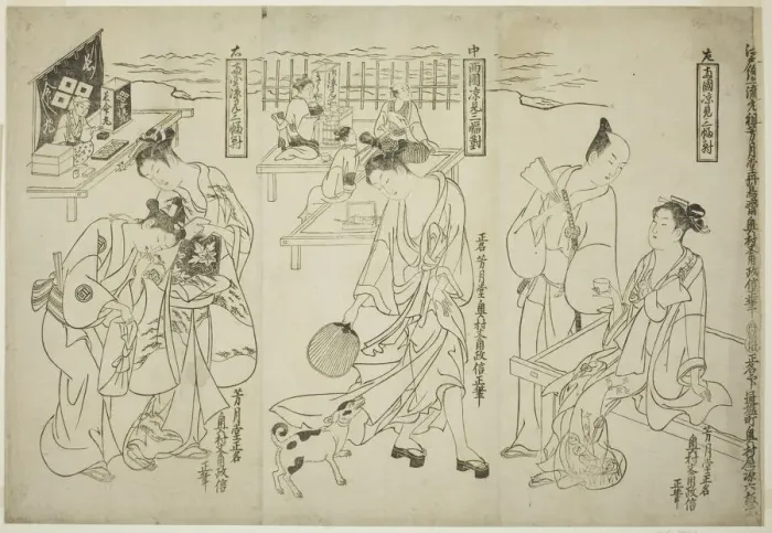 Framed Print : Cooling off at Ryogoku: A Set of Three (Ryogoku suzumi sanpukutsui), c. 1748 Framed Print : Cooling off at Ryogoku: A Set of Three (Ryogoku suzumi sanpukutsui), c. 1748