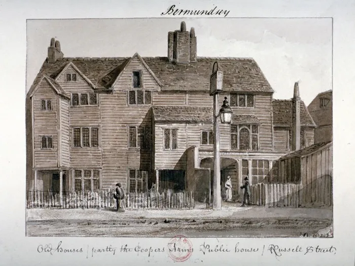 Framed Print : Coopers Arms inn, Tanner Street, Bermondsey, London, 1828 Framed Print : Coopers Arms inn, Tanner Street, Bermondsey, London, 1828