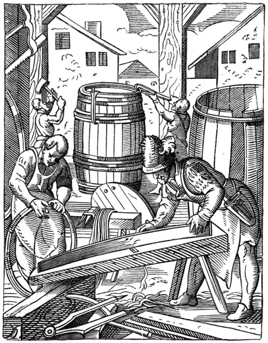 Framed Print : A coopers workshop, 16th century, (1870). Artist: Jost Amman Framed Print : A coopers workshop, 16th century, (1870). Artist: Jost Amman
