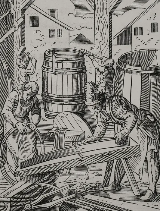 Framed Print : Cooper's workshop, 16th century (1877). Creator: Jost Ammon. Cooper's workshop, 16th century (1877). Creator: Jost Ammon Framed Print : Cooper's workshop, 16th century (1877). Creator: Jost Ammon. Cooper's workshop, 16th century (1877). Creator: Jost Ammon