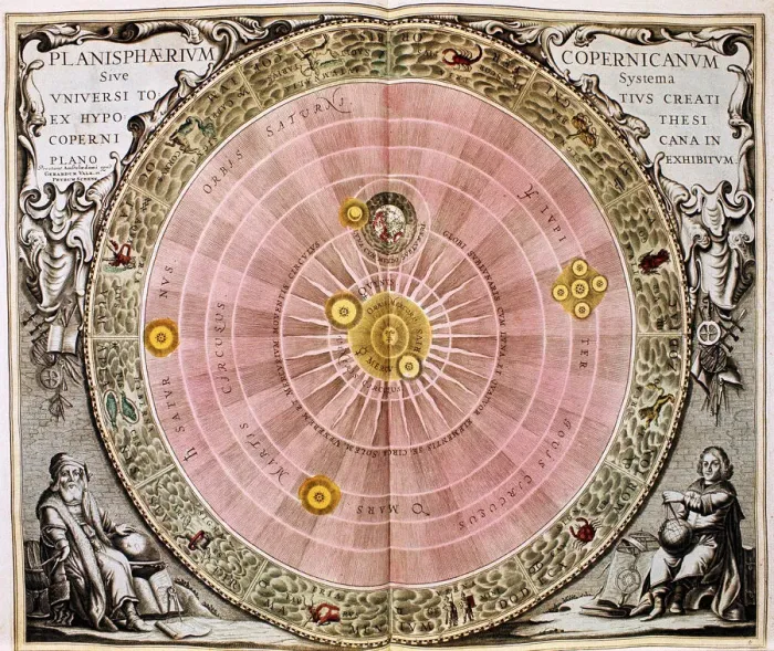 Framed Print : Copernican sun-centred (heliocentric) system of the universe, 1708 Framed Print : Copernican sun-centred (heliocentric) system of the universe, 1708