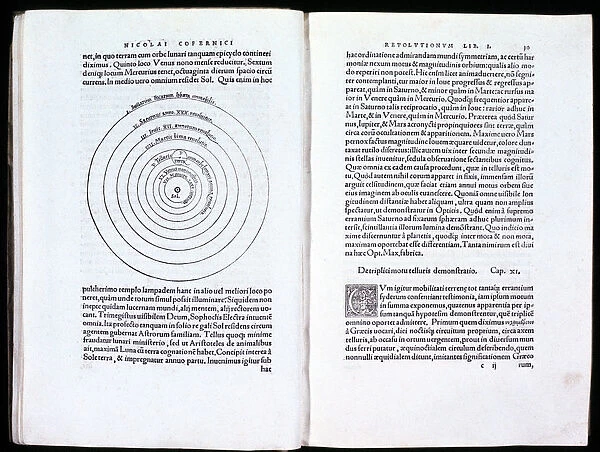 Copernicus heliocentric model of the Universe, 1543