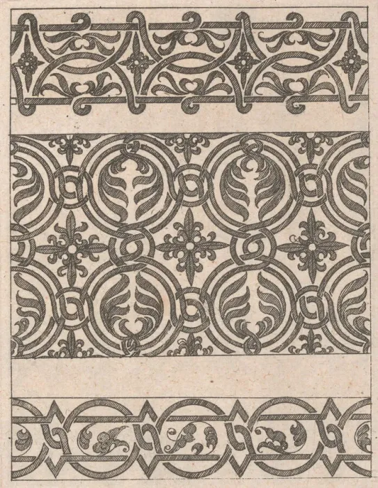 Framed Print : Copies after the Livre contenant passement de moresques (plate 15), 19th century (?) Framed Print : Copies after the Livre contenant passement de moresques (plate 15), 19th century (?)