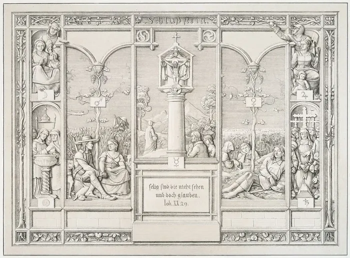 Framed Print : Coping-stone, 1823. Creator: Ferdinand Olivier Framed Print : Coping-stone, 1823. Creator: Ferdinand Olivier