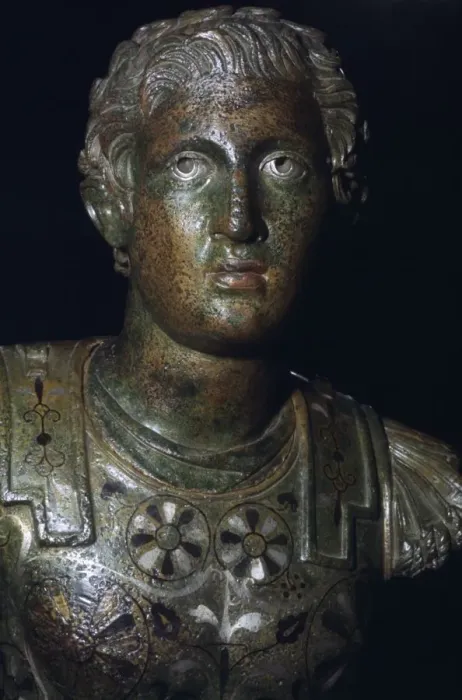 Framed Print : Copper alloy statuette of Nero in the guise of Alexander the Great, Roman Britain, 1st century AD Framed Print : Copper alloy statuette of Nero in the guise of Alexander the Great, Roman Britain, 1st century AD