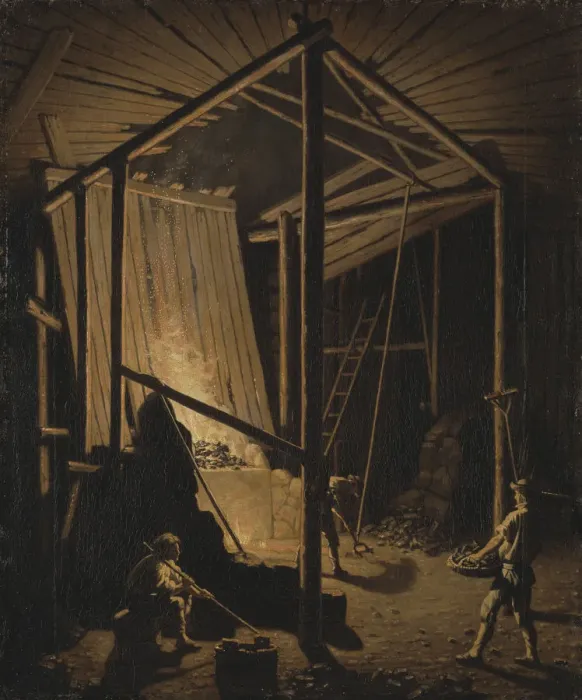 Framed Print : Copper Foundry at the Falun Mine, ca 1784 Framed Print : Copper Foundry at the Falun Mine, ca 1784