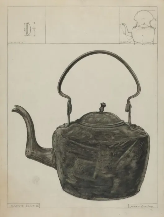 Framed Print : Copper Kettle, 1935 / 1942. Creator: John Cutting Framed Print : Copper Kettle, 1935 / 1942. Creator: John Cutting