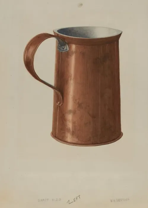 Framed Print : Copper Measuring Cup, c. 1938. Creator: Wilford H. Shurtliff Framed Print : Copper Measuring Cup, c. 1938. Creator: Wilford H. Shurtliff
