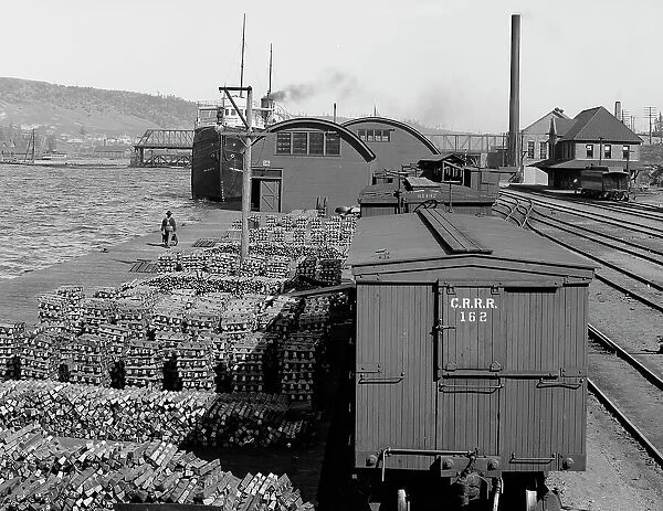 Copper for shipment, Houghton, Mich. between 1900 and 1920. Creator: Unknown