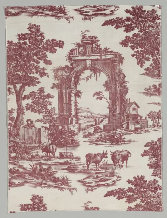 Framed Print : Copperplate Printed Cotton, 1765. Creator: John Collins (British), firm of Framed Print : Copperplate Printed Cotton, 1765. Creator: John Collins (British), firm of