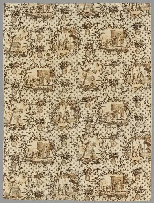 Framed Print : Copperplate Printed Linen, 1789-1791. Creator: Unknown Framed Print : Copperplate Printed Linen, 1789-1791. Creator: Unknown