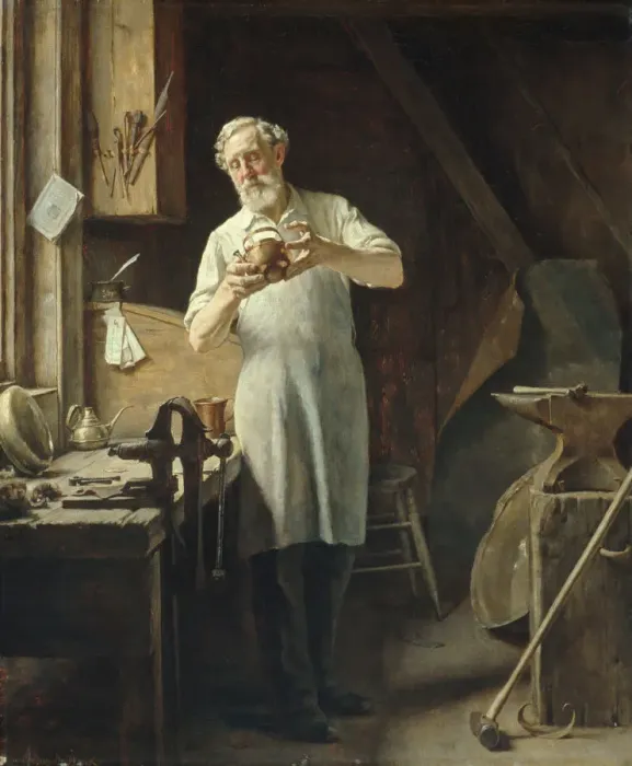 Framed Print : The Coppersmith, ca. 1898. Creator: Edgar Melville Ward Framed Print : The Coppersmith, ca. 1898. Creator: Edgar Melville Ward