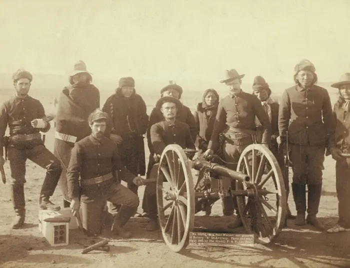 Framed Print : Copr Paul Wernert [ie Weinert] and gunners of Battery E 1st Artillery []  / , 1891, c1891. Creator: John C. H. Grabill. Copr Paul Wernert [ie Weinert] and gunners of Battery E 1st Artillery []  / , 1891, c1891. Creator: John C. H. Grabill