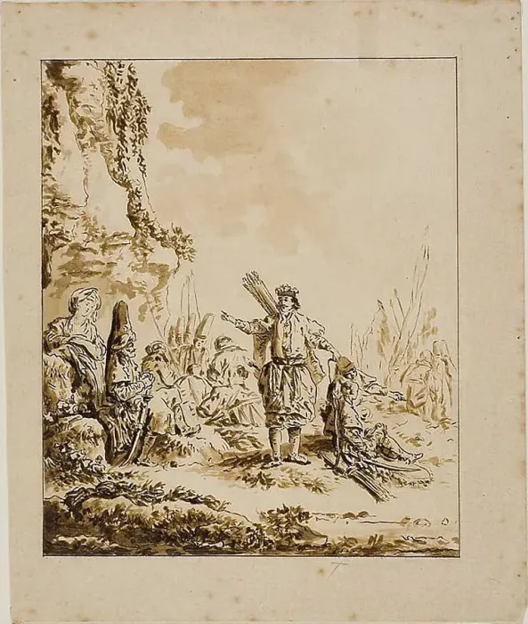 Framed Print : Copy of Halte de Calmouks, c. 1772. Creator: John Kirby Baldrey