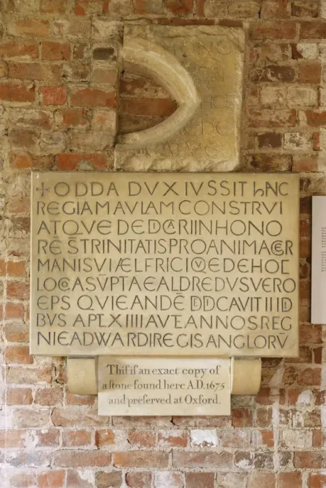 Framed Print : Copy of an inscribed stone in Oddas Chapel, Deerhurst, Gloucestershire, 2010 Framed Print : Copy of an inscribed stone in Oddas Chapel, Deerhurst, Gloucestershire, 2010