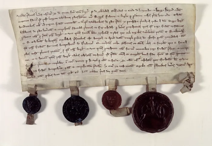 Framed Print : Copy of letters confirming the truce between Henry III of England and Louis IX of France, 1258. Creator: Unknown Framed Print : Copy of letters confirming the truce between Henry III of England and Louis IX of France, 1258. Creator: Unknown