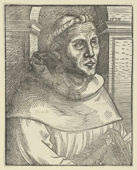 Framed Print : Copy of Luther as an Augustinian Friar, Half Length, 1520. 1520. Creator: Anon Framed Print : Copy of Luther as an Augustinian Friar, Half Length, 1520. 1520. Creator: Anon