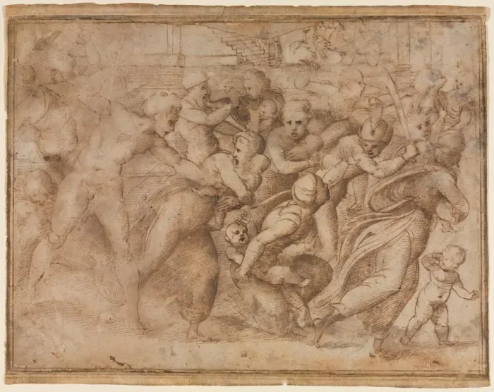 Framed Print : Copy of Raphaels Massacre of the Innocents, after 1510. Creator: Raphael (Italian Framed Print : Copy of Raphaels Massacre of the Innocents, after 1510. Creator: Raphael (Italian