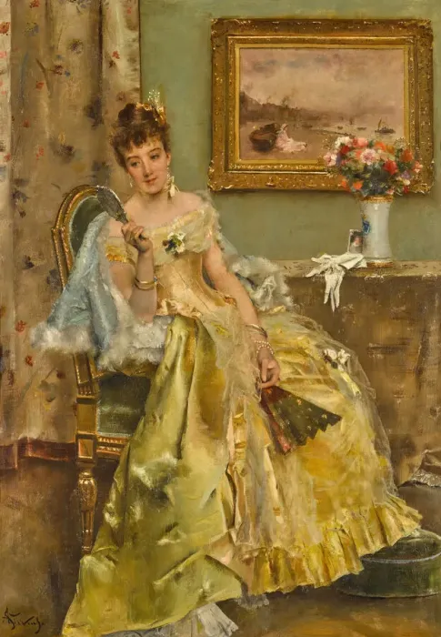 Framed Print : Coquetterie. Creator: Stevens, Alfred (1823-1906) Framed Print : Coquetterie. Creator: Stevens, Alfred (1823-1906)