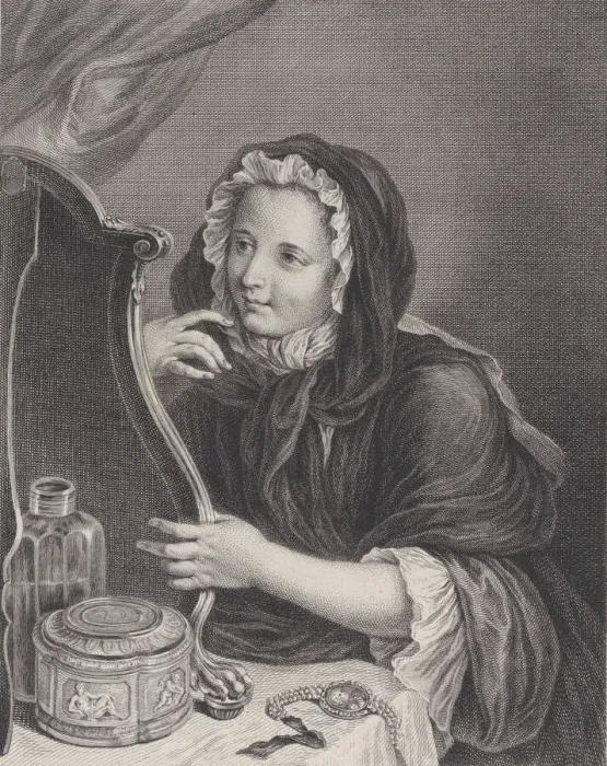 Framed Print : The Coquettish Widow, 1724. Creator: Francois Bernard Lepicie Framed Print : The Coquettish Widow, 1724. Creator: Francois Bernard Lepicie