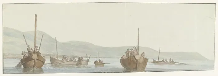 Framed Print : Coral fishermen at the city of Scilla, 1778. Creator: Louis Ducros Framed Print : Coral fishermen at the city of Scilla, 1778. Creator: Louis Ducros