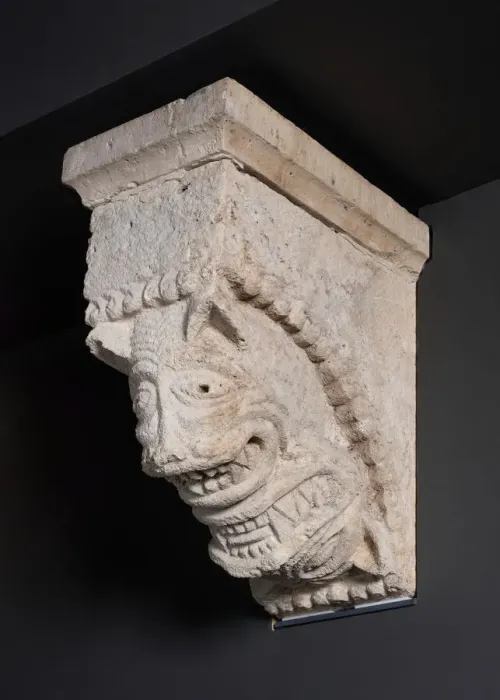 Framed Print : Corbel with Two Animal Masks from the Monastery Church of Notre-Dame-de-la-Grande-Sauve Framed Print : Corbel with Two Animal Masks from the Monastery Church of Notre-Dame-de-la-Grande-Sauve