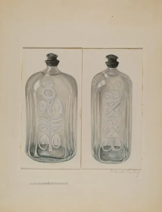 Framed Print : Cordial Bottle, c. 1936. Creator: Gertrude Lemberg Framed Print : Cordial Bottle, c. 1936. Creator: Gertrude Lemberg