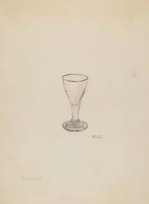 Framed Print : Cordial Glass, c. 1936. Creator: Frank Fumagalli Framed Print : Cordial Glass, c. 1936. Creator: Frank Fumagalli