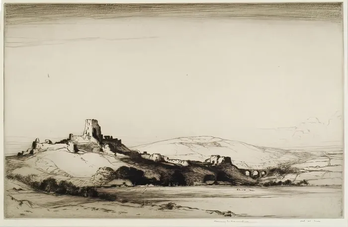 Framed Print : Corfe Castle, c1892-1936. Creator: Albany E Howarth Framed Print : Corfe Castle, c1892-1936. Creator: Albany E Howarth