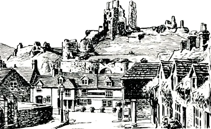 Framed Print : Corfe Village, 1929 Framed Print : Corfe Village, 1929