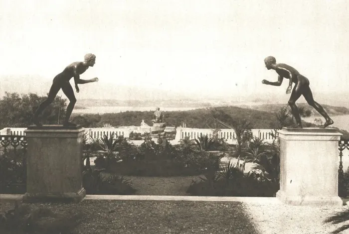 Framed Print : Corfou et l'Achilleion; les jardins de l'Achilleion vus de la villa. 1916. Creator: B. Borri Framed Print : Corfou et l'Achilleion; les jardins de l'Achilleion vus de la villa. 1916. Creator: B. Borri