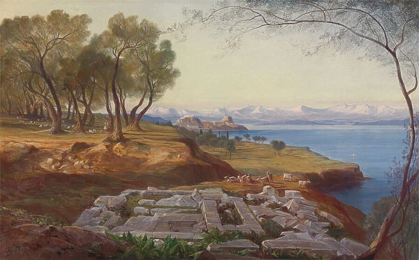 Corfu from Ascension, ca. 1860. Creator: Edward Lear