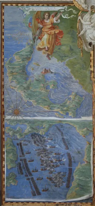Framed Print : Corfu island and The Battle of Lepanto, 1583 Framed Print : Corfu island and The Battle of Lepanto, 1583