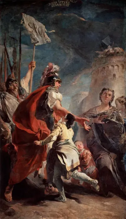 Framed Print : Coriolanus Before the Gates of Rome, c1730. Artist: Giovanni Battista Tiepolo Framed Print : Coriolanus Before the Gates of Rome, c1730. Artist: Giovanni Battista Tiepolo