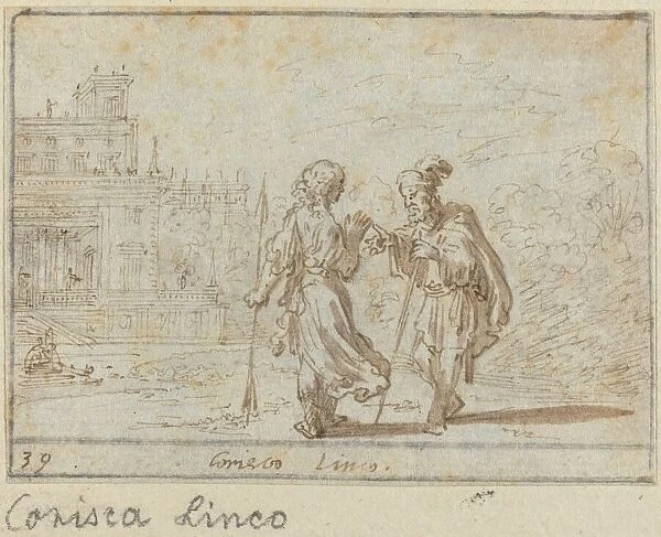 Corisca and Linco, 1640. Creator: Johann Wilhelm Baur
