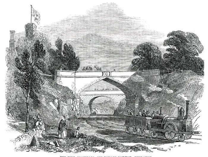 Framed Print : The Cork, Blackrock, and Passage Railway, Dundanion, 1850. Creator: Unknown Framed Print : The Cork, Blackrock, and Passage Railway, Dundanion, 1850. Creator: Unknown