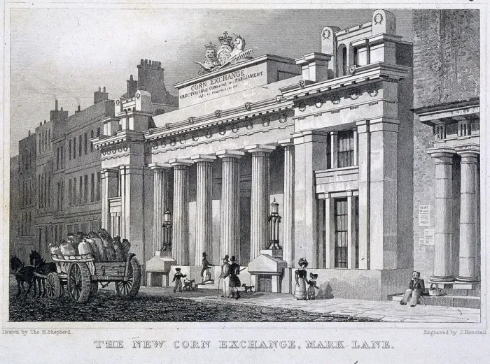 Framed Print : Corn Exchange, London, 1828. Artist: W Henshall Framed Print : Corn Exchange, London, 1828. Artist: W Henshall
