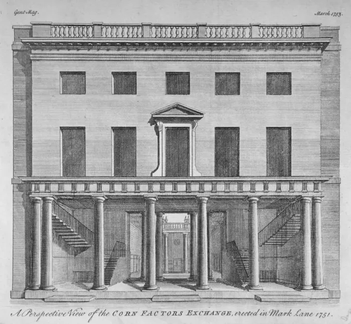 Framed Print : Corn Exchange, Mark Lane, City of London, 1753 Framed Print : Corn Exchange, Mark Lane, City of London, 1753