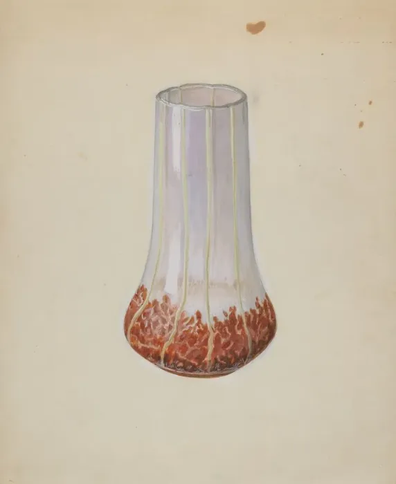 Framed Print : Corn Glass Vase, c. 1936. Creator: Robert Stewart Framed Print : Corn Glass Vase, c. 1936. Creator: Robert Stewart
