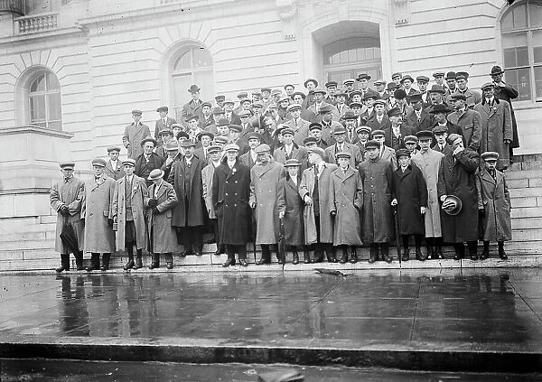 Corn Growers On Steps of House office Building; Stafford of Wisconsin, 5th From Left...1912. Creator: Harris & Ewing. Corn Growers On Steps of House office Building; Stafford of Wisconsin, 5th From Left...1912. Creator: Harris & Ewing
