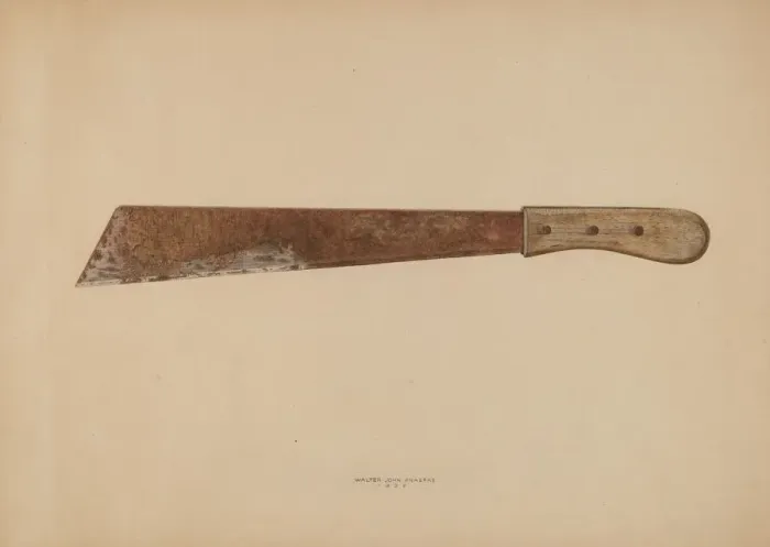 Framed Print : Corn Knife, 1939. Creator: Walter Praefke Framed Print : Corn Knife, 1939. Creator: Walter Praefke