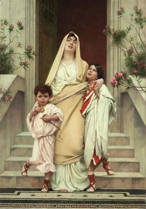 Framed Print : Cornelia, Mother of the Gracchi, 1885. Creator: Boulanger, Gustave Clarence Rodolphe (1824-1888) Framed Print : Cornelia, Mother of the Gracchi, 1885. Creator: Boulanger, Gustave Clarence Rodolphe (1824-1888)
