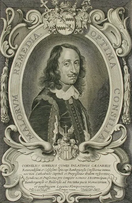 Framed Print : Cornelius Gobelius, Bishop of Bamberg, 1648. Creator: Pieter de Jode II Framed Print : Cornelius Gobelius, Bishop of Bamberg, 1648. Creator: Pieter de Jode II