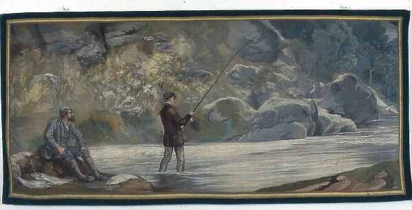 Cornelius Vanderbilt Fishing, English, 1882. Creators: John Evan Hodgson, The Royal Windsor Manufactory