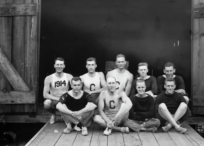 Framed Print : Cornell - Varsity crew 1912, 1912. Creator: Bain News Service Framed Print : Cornell - Varsity crew 1912, 1912. Creator: Bain News Service