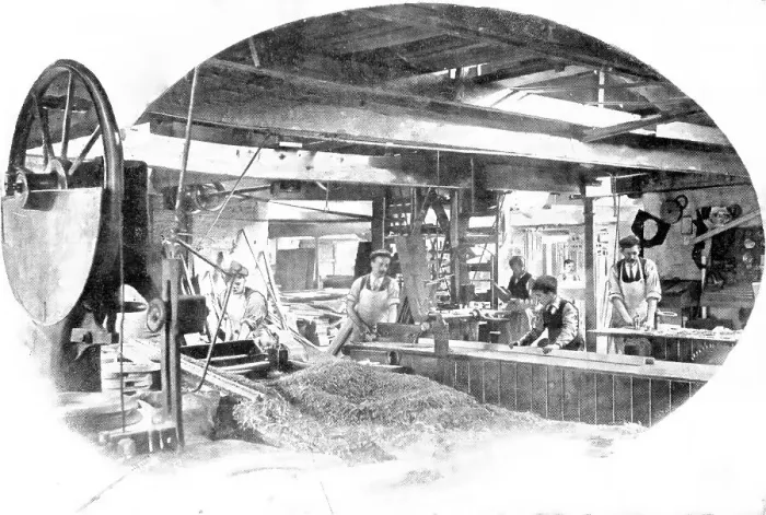 Framed Print : A corner of the cabinet-works: wood-working machinery, 1909. Creator: Unknown Framed Print : A corner of the cabinet-works: wood-working machinery, 1909. Creator: Unknown