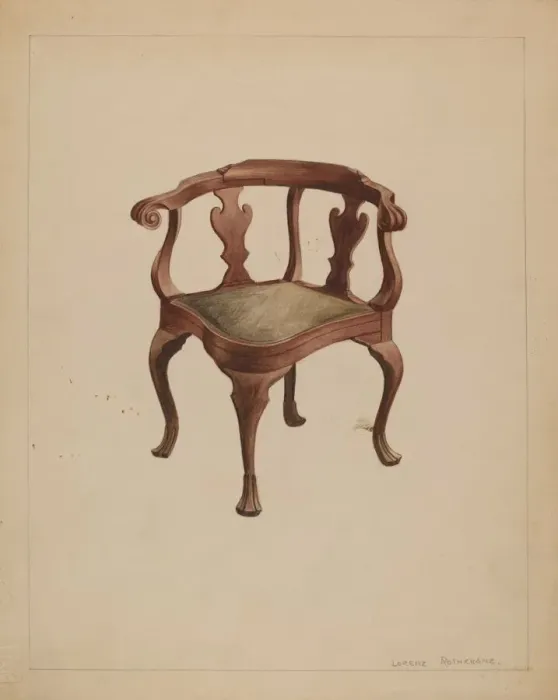 Framed Print : Corner Chair, 1936. Creator: Lorenz Rothkrantz Framed Print : Corner Chair, 1936. Creator: Lorenz Rothkrantz