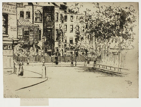 The Corner of Cheyne Walk, Chelsea, 1888-89. Creator: Theodore Roussel